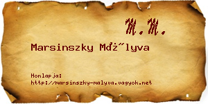 Marsinszky Mályva névjegykártya